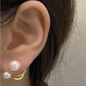 18k Gold Plated and Imitation Pearl Earrings